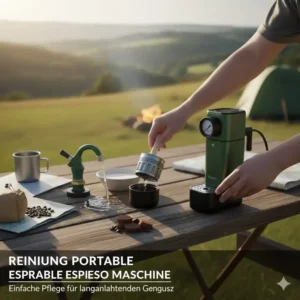 Illustration der einfachen Reinigung der portable espresso maschine test 2026.
