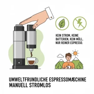 Eine umweltfreundliche tragbare espressomaschine manuell ohne Stromverbrauch.