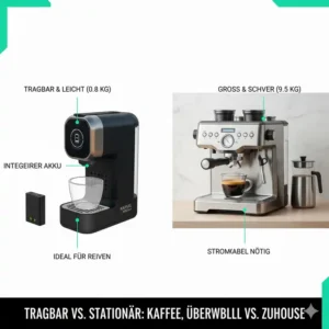Vergleich: Die leichte tragbare Espressomaschine Akku ist die perfekte Alternative für unterwegs.