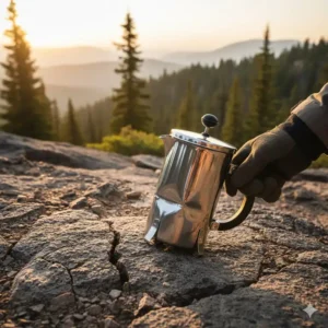 Die robuste und langlebige Bauweise der tragbaren french press edelstahl.