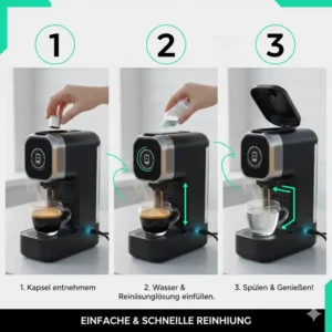 Schnelle und unkomplizierte Reinigung der tragbare Espressomaschine Akku nach dem Gebrauch.