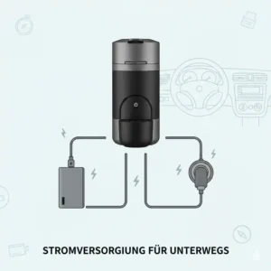 Technische Darstellung der Stromversorgung für eine nespresso reise maschine kompakt.