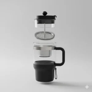 Der hochwertige Edelstahl-Siebeinsatz für den french press to go becher.