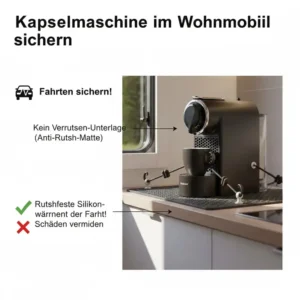 Tipps zur sicheren Befestigung für eine kleine kapselmaschine wohnmobil während der Fahrt.