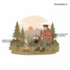 Die robuste mini French Press druckbeständig ideal für Camping und Reisen.