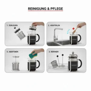 Tipps zur einfachen Reinigung der french press glas bruchsicher.