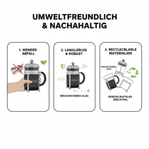 Die umweltfreundliche Nutzung einer french press glas bruchsicher.