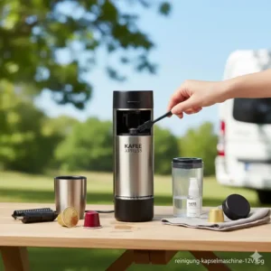 Reinigung und Pflege der Kapselmaschine 12V Auto nach dem Gebrauch.