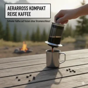 Schnelle Kaffeezubereitung mit der AeroPress als reise kaffeemaschine filter ohne strom.
