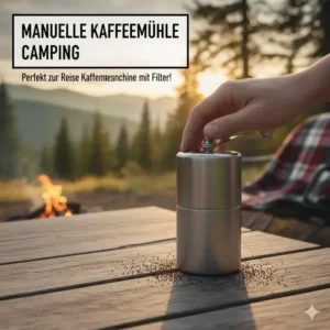 Manuelle Kaffeemühle kombiniert mit einer reise kaffeemaschine filter ohne strom.