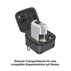 Eine schützende Transporttasche passend für eine kompatible Kapselmaschine Reise.