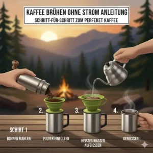 Schritt-für-Schritt Anleitung zur Nutzung einer reise kaffeemaschine filter ohne strom.