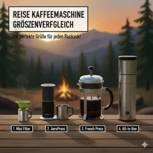 Größenvergleich verschiedener Modelle der Kategorie reise kaffeemaschine filter ohne strom.