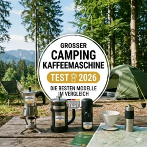 Klassischer Espresso-Espressokocher aus Edelstahl auf einem Gaskocher im Camping Kaffeemaschine Test 2026