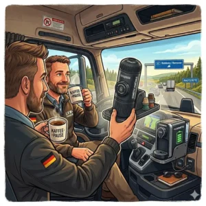Tragbare kaffee maschine lkw fahrer für Espresso-Liebhaber auf langen Touren.