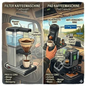 Vergleich verschiedener Modelle der kaffee maschine lkw fahrer für Fernfahrer.