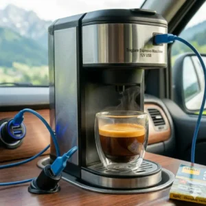 Frischer Espresso mit perfekter Crema aus der espresso maschine 12v usb gegossen.