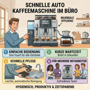 Illustration einer schnellen auto Kaffeemaschine in einer Büro-Kaffeeküche für Mitarbeiter
