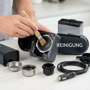 Anleitung zur regelmäßigen Reinigung und Wartung der auto espresso maschine 12v für eine lange Lebensdauer.