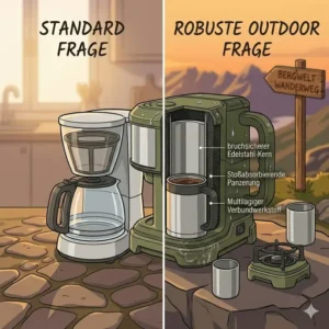 Ein direkter Vergleich zwischen einer outdoor kaffeemaschine robust und einer herkömmlichen Kaffeemaschine.