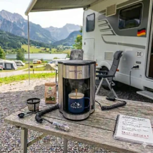 Infografik zu den Vor- und Nachteilen basierend auf dem 12v kaffeemaschine camping test.