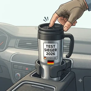 Die praktische Einhandbedienung per Knopfdruck im thermo kaffeebecher reise test 2026.
