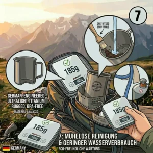 Anleitung zur einfachen Reinigung von einem kaffee kocher outdoor leicht mit minimalem Wasserverbrauch.