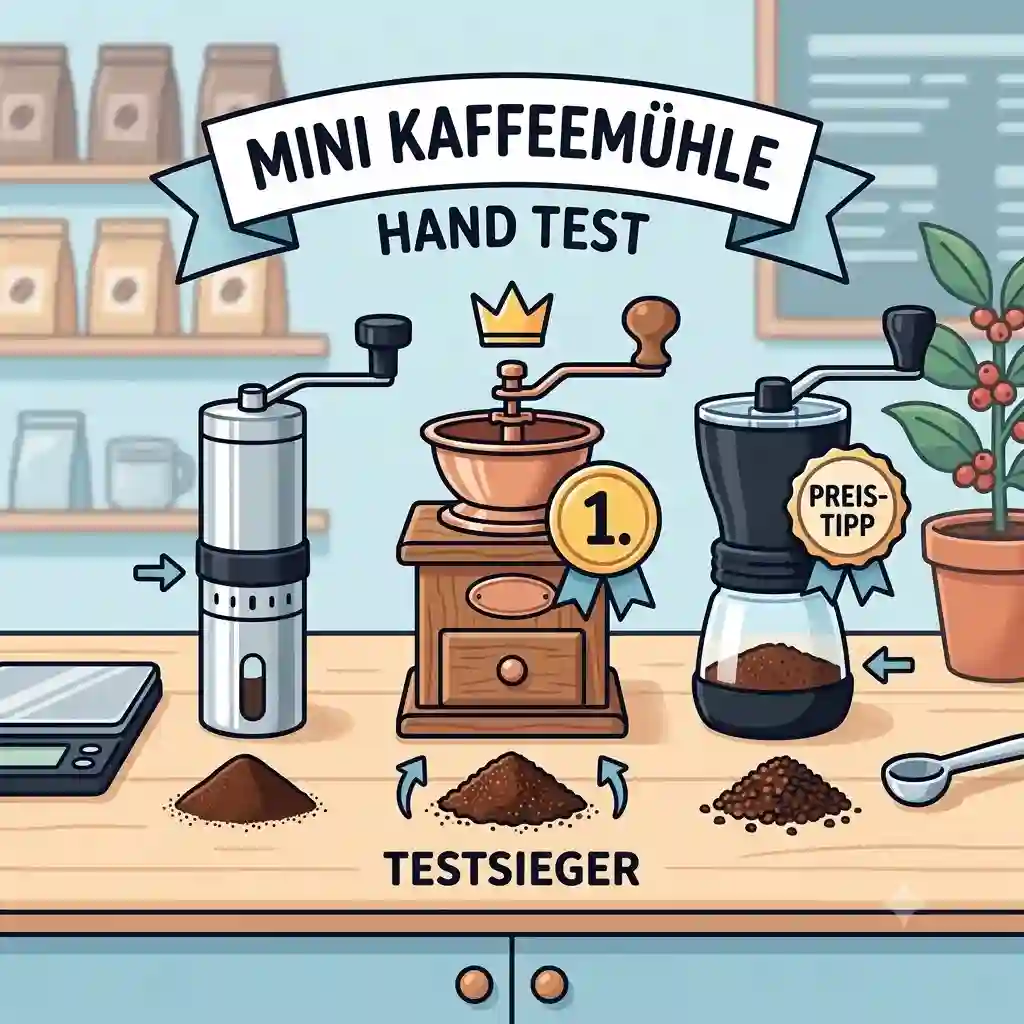 A detailed comparison chart showcasing various models side by side for the mini kaffeemühle hand test review.