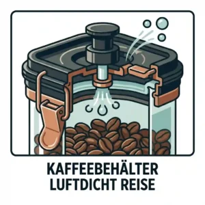 Illustration of the vacuum seal mechanism on a kaffeebehälter luftdicht reise.