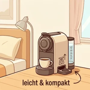2-Kompakte Hotelzimmer Kaffeemaschine leicht und platzsparend gestaltet.