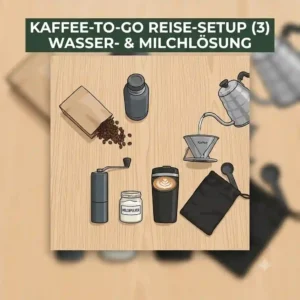 Brewing coffee with an Aeropress Go as part of a kaffee-to-go reise setup.