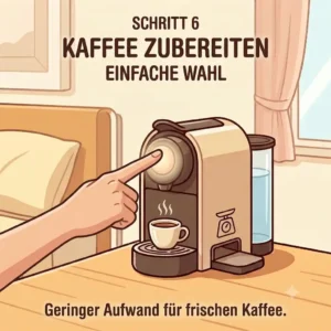 7-Als Gast die Hotelzimmer Kaffeemaschine leicht bedienen und Kaffee genießen.